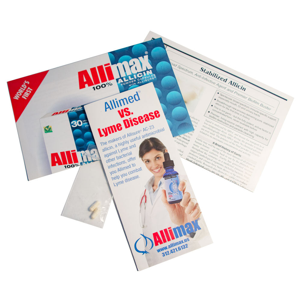 Allimax Sample with Literature & 2 Pills Stapled